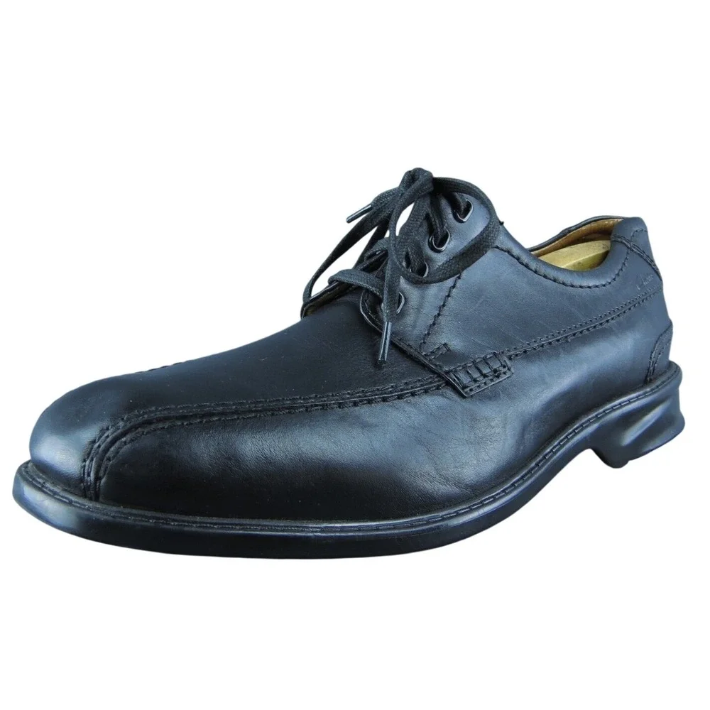 Clarks  Men Oxford Shoes Black Leather Lace Up Size 11‎ Medium